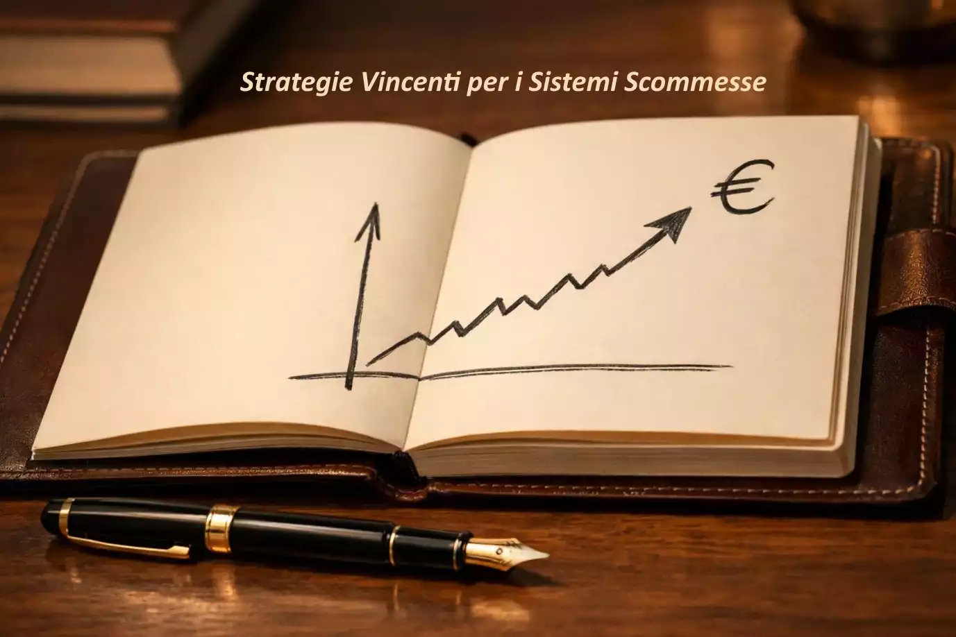 Taccuino aperto con grafico a linee disegnato a mano e simbolo euro