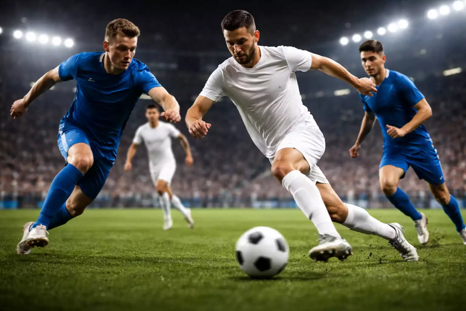 Azione di gioco durante una partita di Serie A