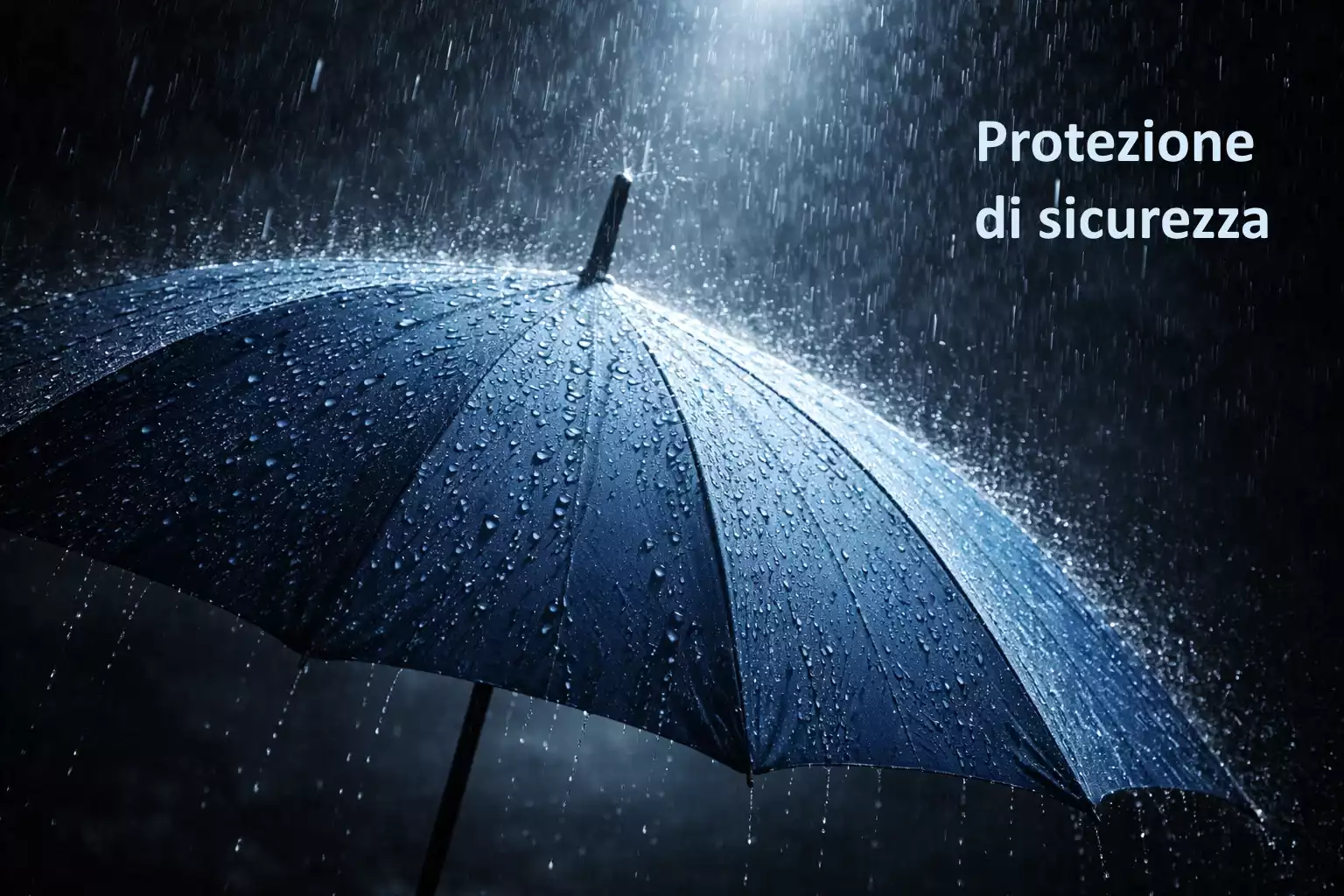 Ombrello che protegge dalla pioggia come metafora della protezione