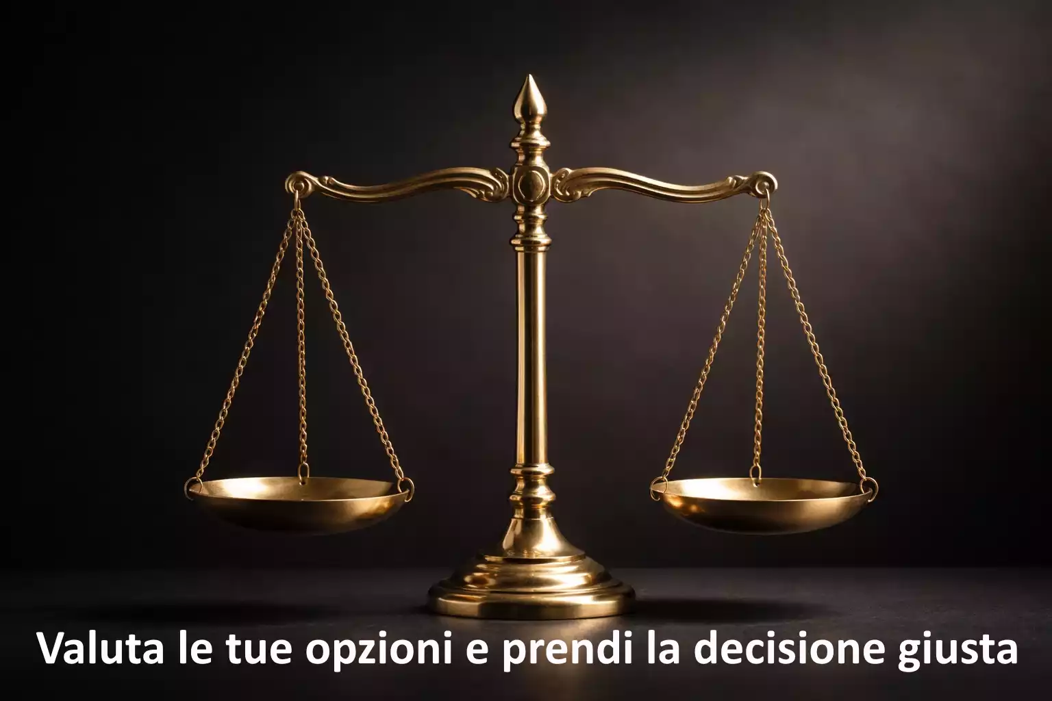 Bilancia in equilibrio che rappresenta la scelta