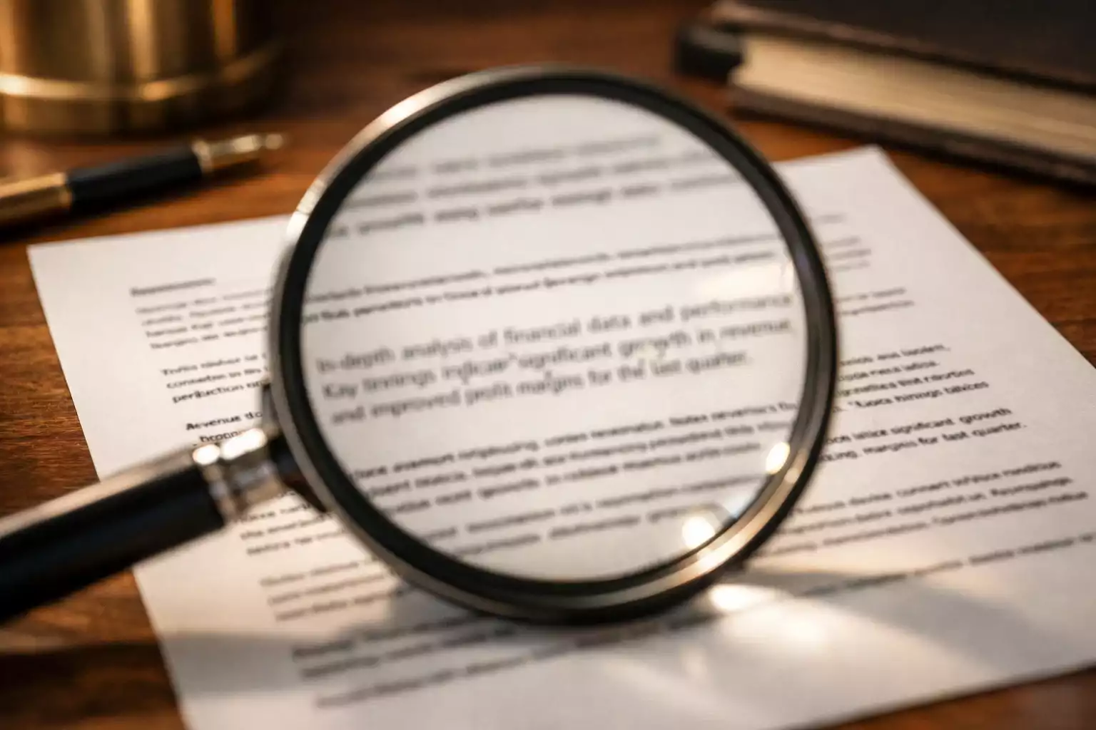 Lente di ingrandimento su documento