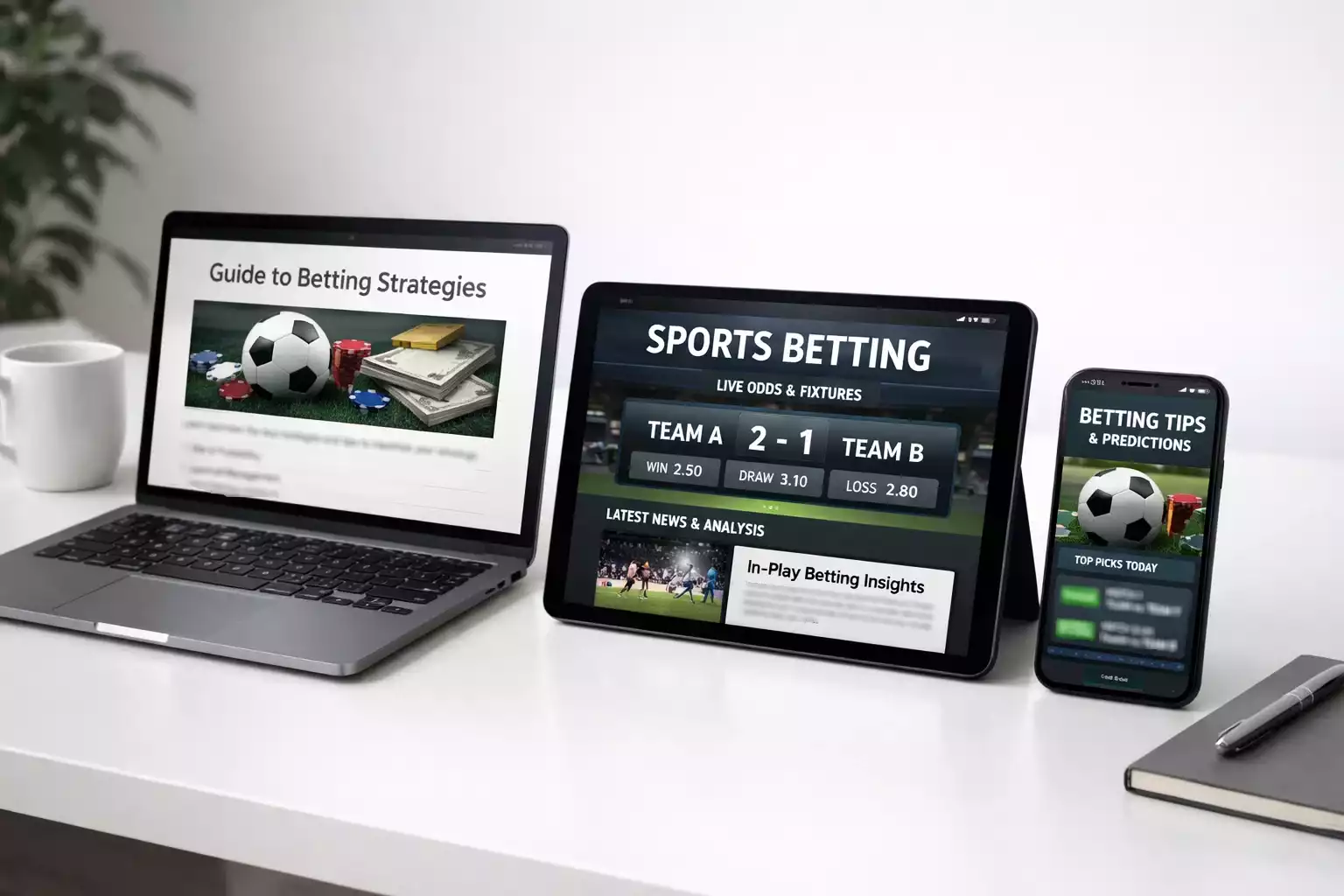 Diversi dispositivi digitali su scrivania