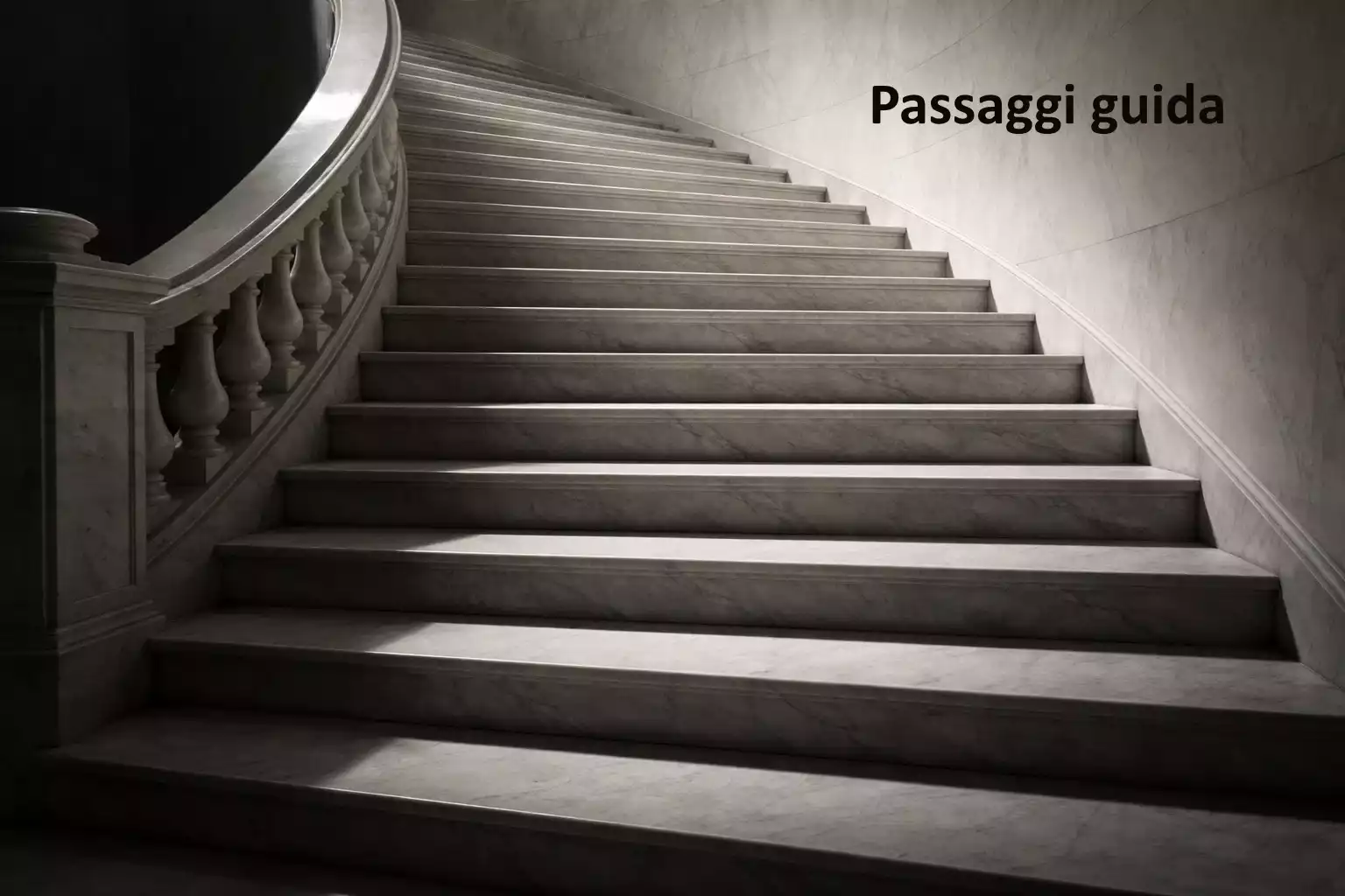 Scalinata con gradini numerati che salgono