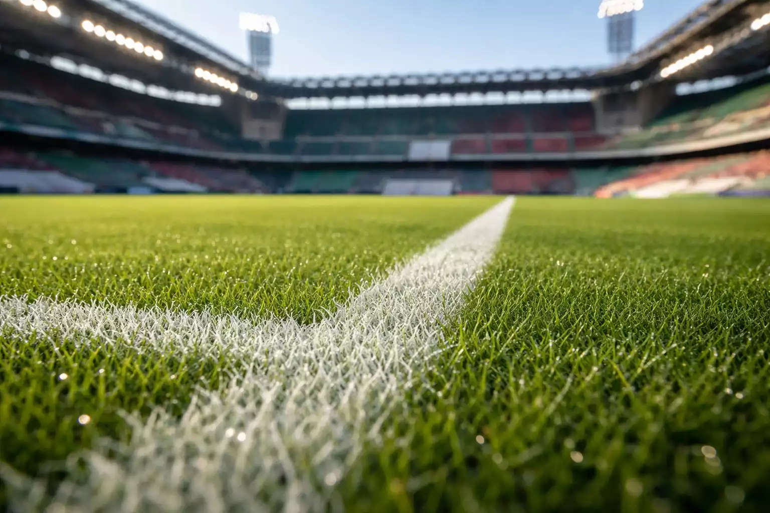 Campo di calcio italiano con erba verde perfetta