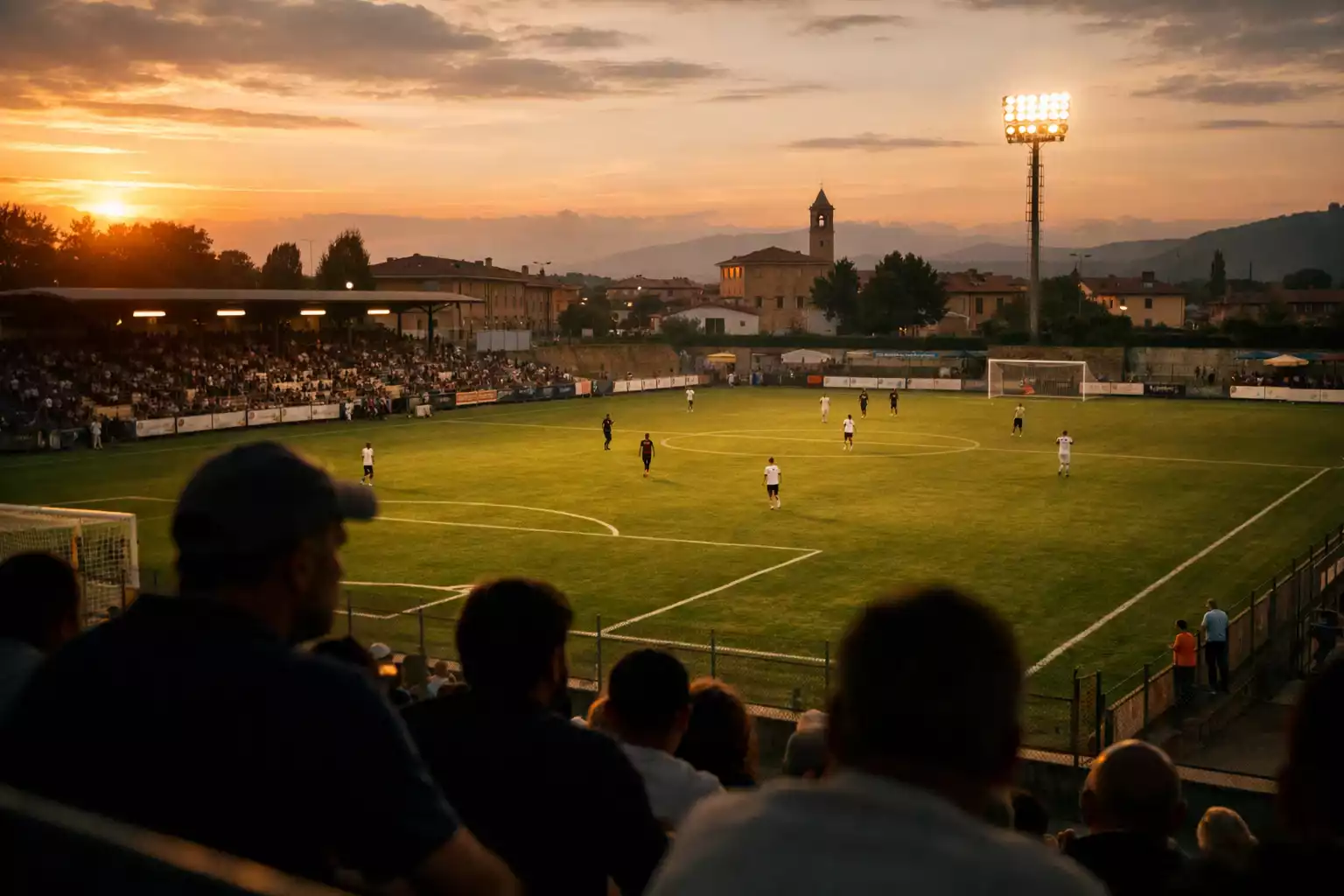 Stadio di provincia italiano atmosfera accogliente